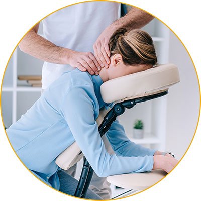 corporate chair massage services at step above massage