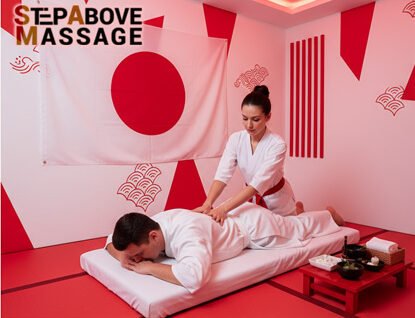 a man is getting shiatsu massage