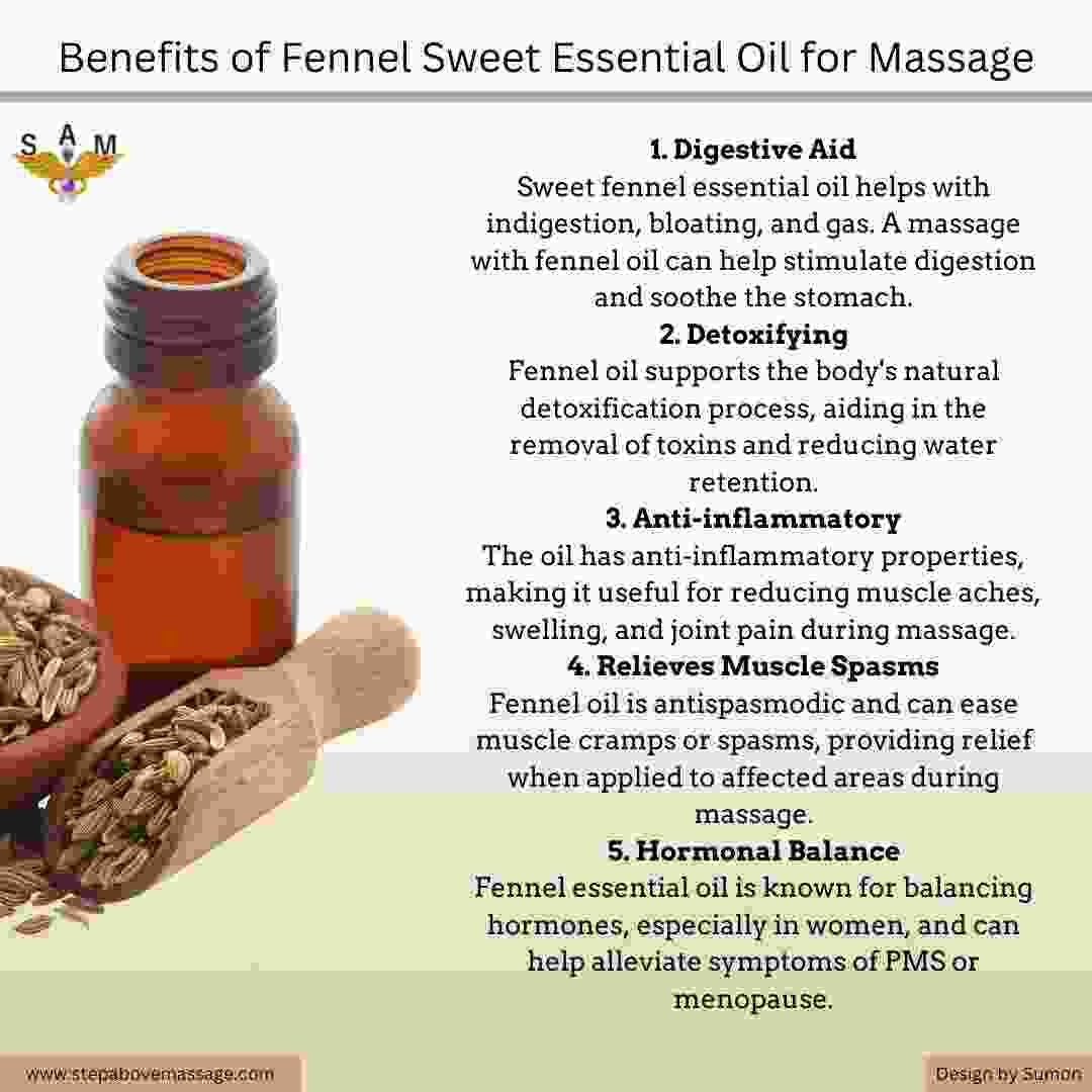 Benefits of Fennel Sweet Essential Oil for Massage