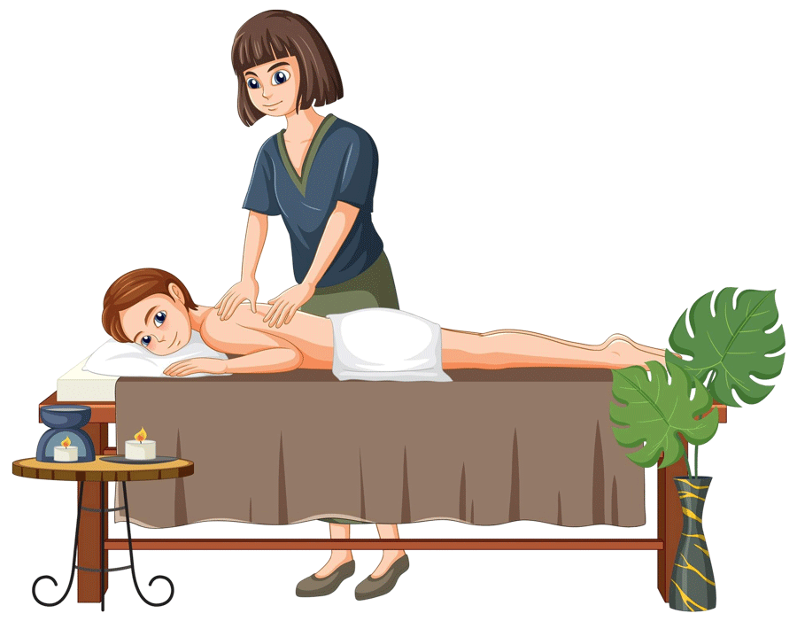 a woman is getting massage