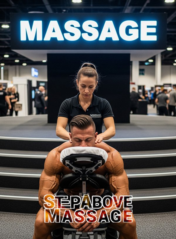 bodybuilder is getting massage