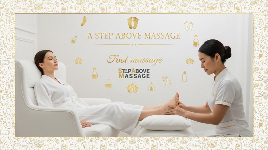 a woman is getting foot massage