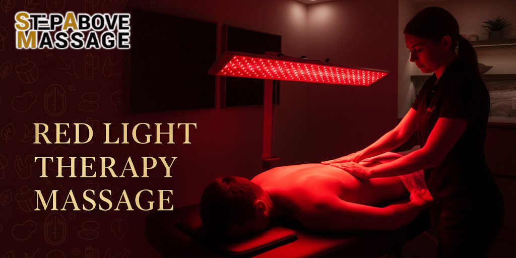 a man is getting red light massage