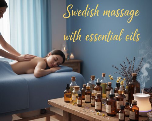 a woman is getting swedish massage