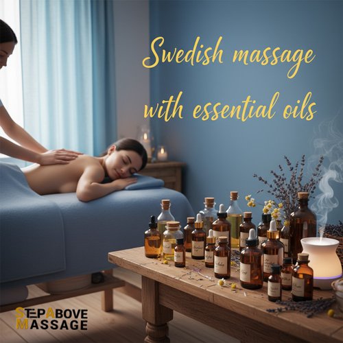 a woman is getting swedish massage