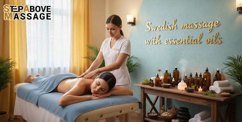 a woman is getting massage with oil