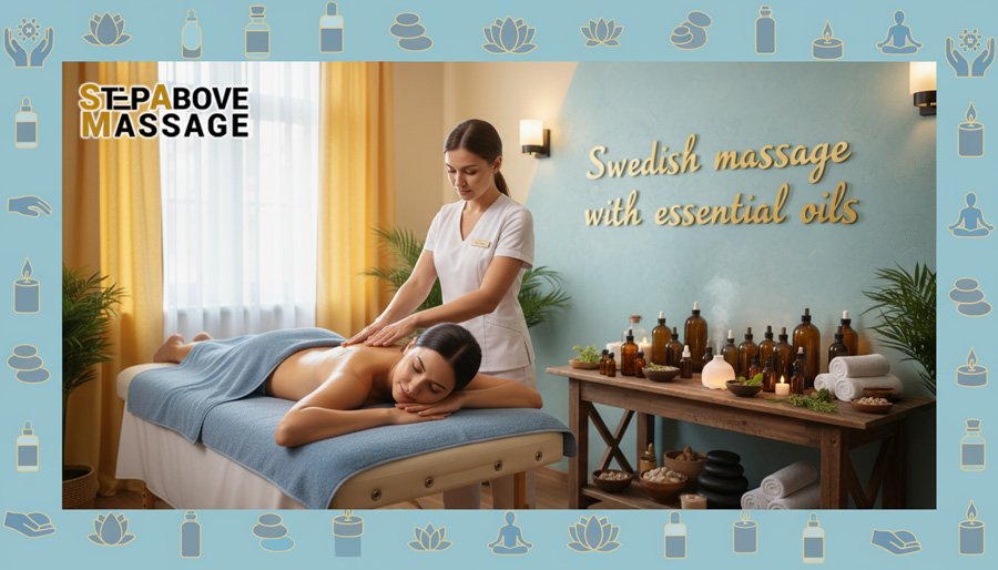 a woman is getting massage with oil